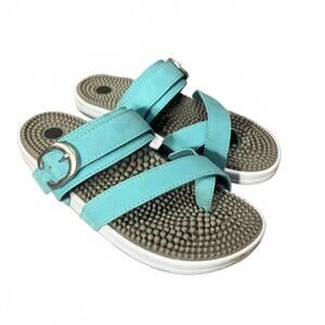NEW KENKOH women's aura-v therapeutic massage sandal in teal